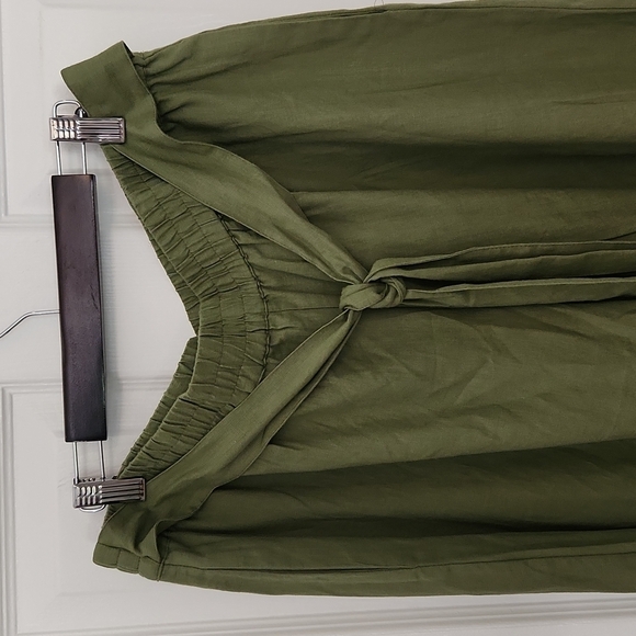 New York & Company Olive Wide Leg Side-Slit Pants - Picture 3 of 12